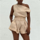 EVE Sleeveless Solid Color Loose Two Piece Shorts Set GCNE-HK72272