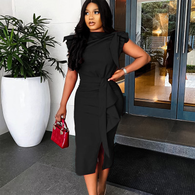 EVE Plus Size Solid Color Bodycon Dress GMLF-3325