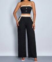 EVE Contrast Color Wrap Chest And Pant Loose Suit GMOY-ZG2025-7