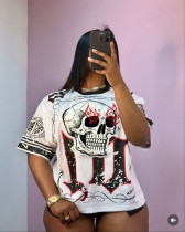 EVE Letter Printed Loose Short Sleeve T Shirt GYZY-8959