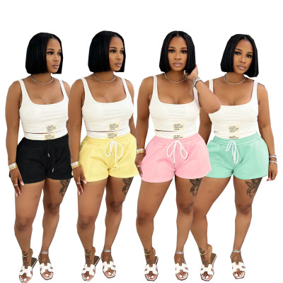 EVE Solid Color Sport Vest Shorts 2 Piece Set SFY-703