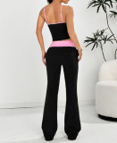 EVE Contrast Color Sling Vest Flare Pants Suit GMOY-ZG2025-10