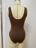 EVE Solid Color Bodysuit Tassel Hole Pants 2 Piece Set LSD-2448