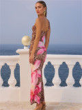 EVE Leopard Print Single Shouler Backless Maxi Dress YWXS-XS-L45189
