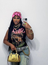 EVE Sleeveless Letter Print T Shirts YWXS-XS-YJ24048