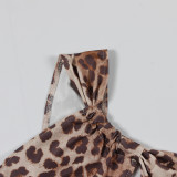 EVE Leopard Print Single Shouler Backless Maxi Dress YWXS-XS-L45189