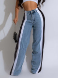 EVE Fashion Print Patchwork Straight Jeans LSD-2320