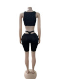 EVE Sexy Slim Sequin Vest Shorts 2 Piece Set GFCF-1348