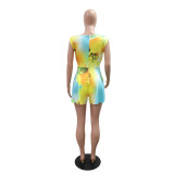 EVE Sleeveless Print Tie Up Romper CYA-901705