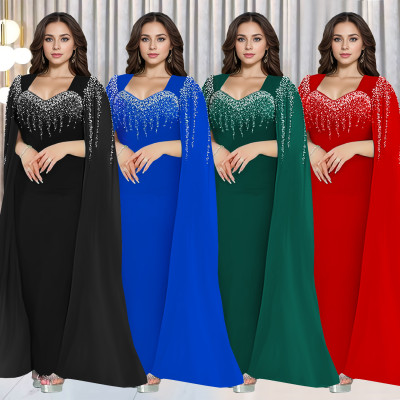 EVE Hot Drill Fashion Long Sleeve Evening Dress BY-7305