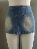 EVE Fashion Washed Slim Denim Skirts GSMJ-6999
