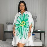 EVE Fashion Print Lapel Shirt Dress CYA-901788