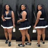 EVE Sleeveless Zipper Tops Skirt Two Piece Set CYA-901804