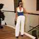 EVE Contrast Color Halterneck Backless Jumpsuit GDSF-J25JP046