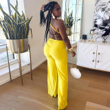 EVE Twisted Halterneck Wide Leg Jumpsuit GDSF-J25JP045