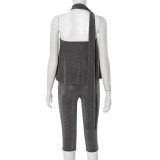 EVE Solid Color Off Shoulder Skinny Jumpsuit GDSF-Q25JP135