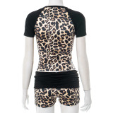 EVE Contrast Color Print Two Piece Short Set GDSF-D25ST131