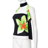 EVE One Shoulder Flower Print Tops GDSF-D25TP090