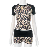 EVE Contrast Color Print Two Piece Short Set GDSF-D25ST131