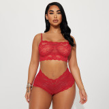 EVE Sexy Lace Sling Vest Shorts Solid Suit GDSF-D25ST009