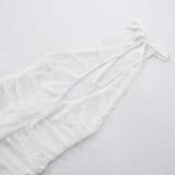 EVE Backless Deep V Neck Ruffles Flare Jumpsuit GDSF-J25JP048