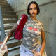 EVE Tight Camouflage Cherry Print Short Sleeve T-Shirt GDSF-D25TP121