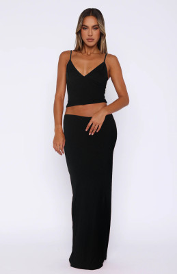 EVE Sexy Print Sling Tops Two Piece Skirt Set GXYF-0465