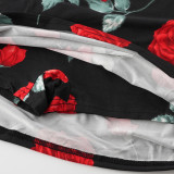 EVE Sexy Print Wrap Chest Top Skirt 2 Piece Set GXYF-0469