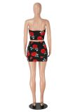 EVE Sexy Print Wrap Chest Top Skirt 2 Piece Set GXYF-0469