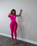 EVE Solid Color Zipper Sport Pants QXLB-10135