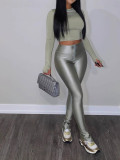 EVE Solid Color Zipper Sport Pants QXLB-10135