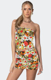EVE Sexy Print Wrap Chest Top Skirt 2 Piece Set GXYF-0469