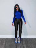 EVE Solid Color Zipper Sport Pants QXLB-10135