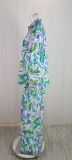EVE Plus Size Print Shirt Long Sleeve Casual Pants Suit GMAN-8938