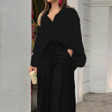 EVE Plus Size Print Long Sleeve Shirt Two Piece Pants Suit GMAN-9123