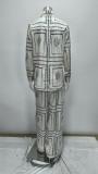 EVE Plus Size Long Sleeve Print Shirt Loungewear Pants Suit GMAN-28613