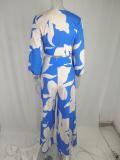 EVE Plus Size V-Neck Lantern Sleeve Top Wide Leg Pants Set GMAN-86478