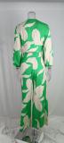 EVE Plus Size V-Neck Lantern Sleeve Top Wide Leg Pants Set GMAN-86478