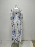 EVE Plus Size Printed Lantern Short Sleeve Big Hem Maxi Dress GMAN-28338-28335
