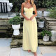 EVE Plus Size Solid Color Tie Sling Maxi Dress GMAN-28268