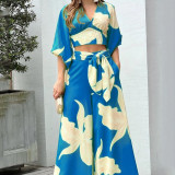 EVE Plus Size V-Neck Lantern Sleeve Top Wide Leg Pants Set GMAN-86478