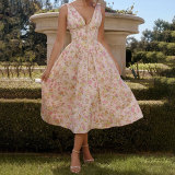 EVE Plus Size Print Backless Sling Maxi Dress GMAN-28261