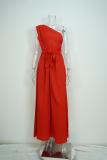 EVE Plus Size Solid Color Slash Neck Loose Jumpsuit GMAN-28854