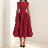 EVE Plus Size Solid Color Sleeveless Maxi Dress GMAN-29220