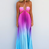 EVE Plus Size Sexy Hollow Out Halterneck Maxi Dress GMAN-29040