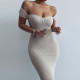 SC One Shoulder Solid Color Slim Midi Dress GLAG-D1C7527G