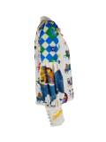 EVE Plus Size Printed Lapel Single Breasted Lantern Sleeve Shirt GMAN-24631