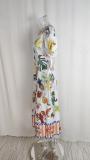 EVE Plus Size Print Short Sleeve Maxi Dress GMAN-24585