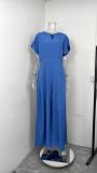 EVE Plus Size Short Sleeve Solid Color Loose Jumpsuit GMAN-28803