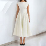 EVE Plus Size Solid Color Sleeveless Maxi Dress GMAN-29220